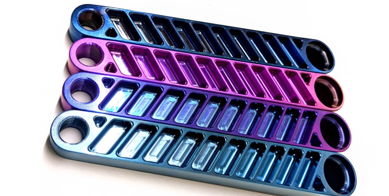 Anodized titanium part